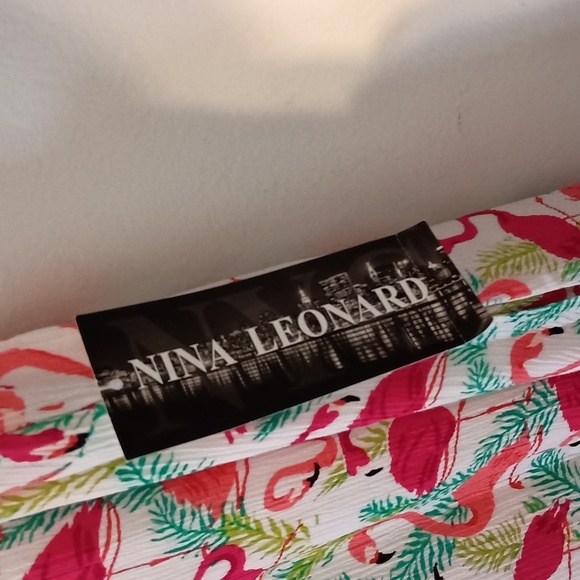 Nina Leonard Flamingo Dress NWT - Picture 5 of 5